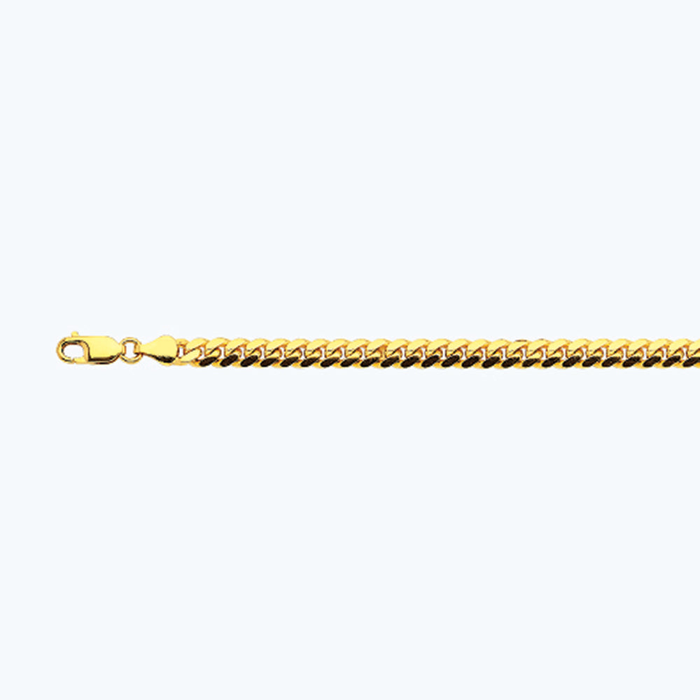 18K 6MM YELLOW GOLD SOLID MIAMI CUBAN 8.5" CHAIN BRACELET (AVAILABLE IN LENGTHS 7" - 30")