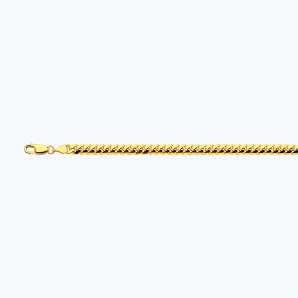 18K 5MM YELLOW GOLD SOLID MIAMI CUBAN 26" CHAIN NECKLACE (AVAILABLE IN LENGTHS 7" - 30")