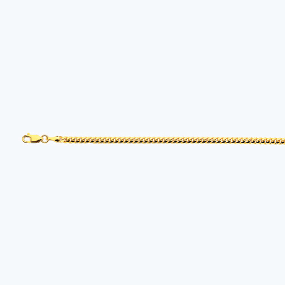 18K 3.5MM YELLOW GOLD SOLID MIAMI CUBAN 8" CHAIN BRACELET (AVAILABLE IN LENGTHS 7" - 30")