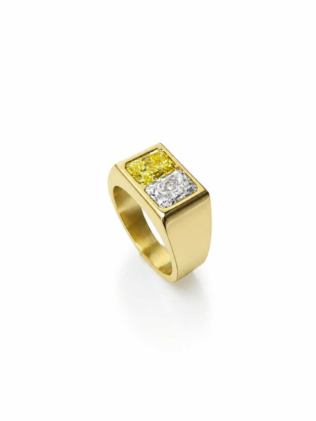 Two Radiant Cut Pinky Ring