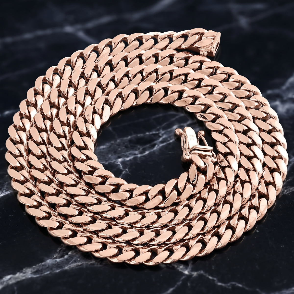 Rose Gold Solid Handmade Miami Cuban