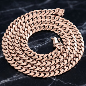 Rose Gold Solid Handmade Miami Cuban