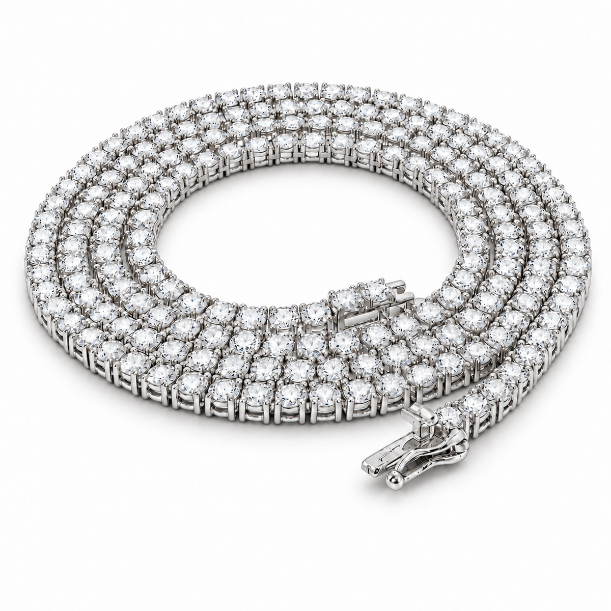 Diamond Tennis Chain White Gold