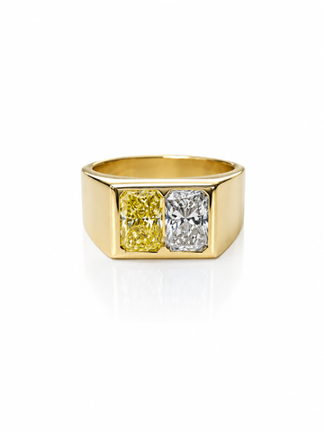 Two Radiant Cut Pinky Ring