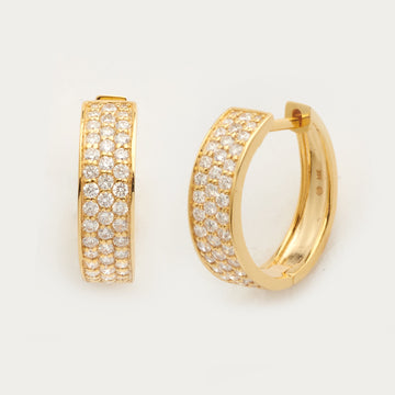 14KY 0.65CTW DIAMOND PAVE HOOP EARRING HUGGIES