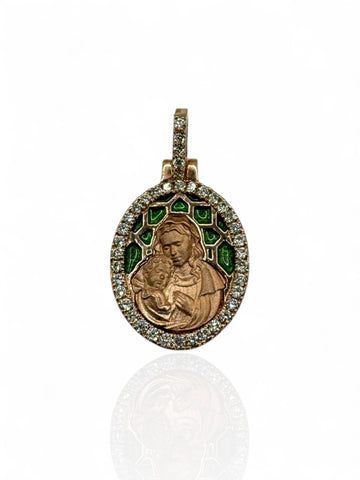 Stained Glass Mother Mary Pendant