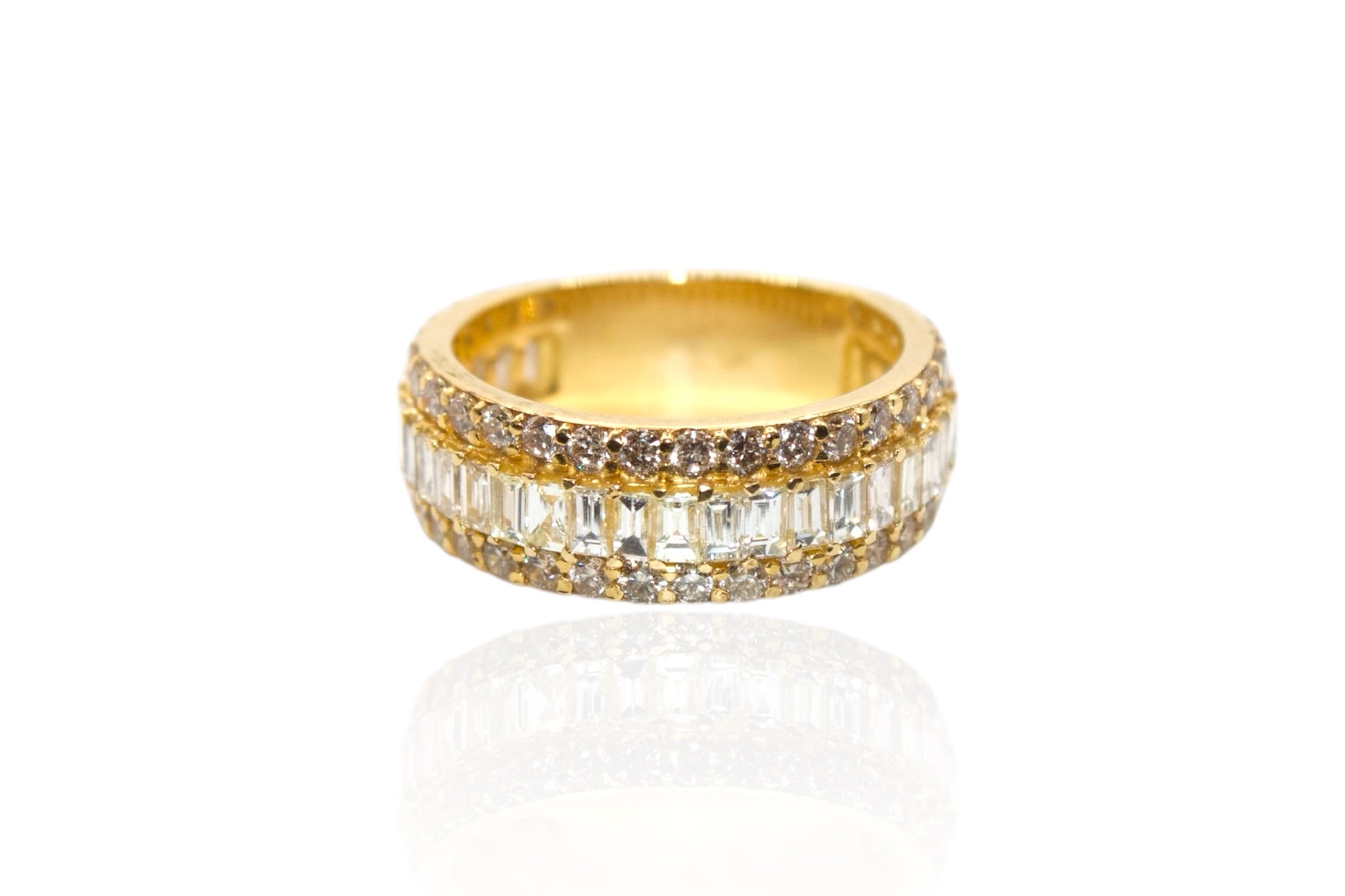 Men's Round and Baguette Ring