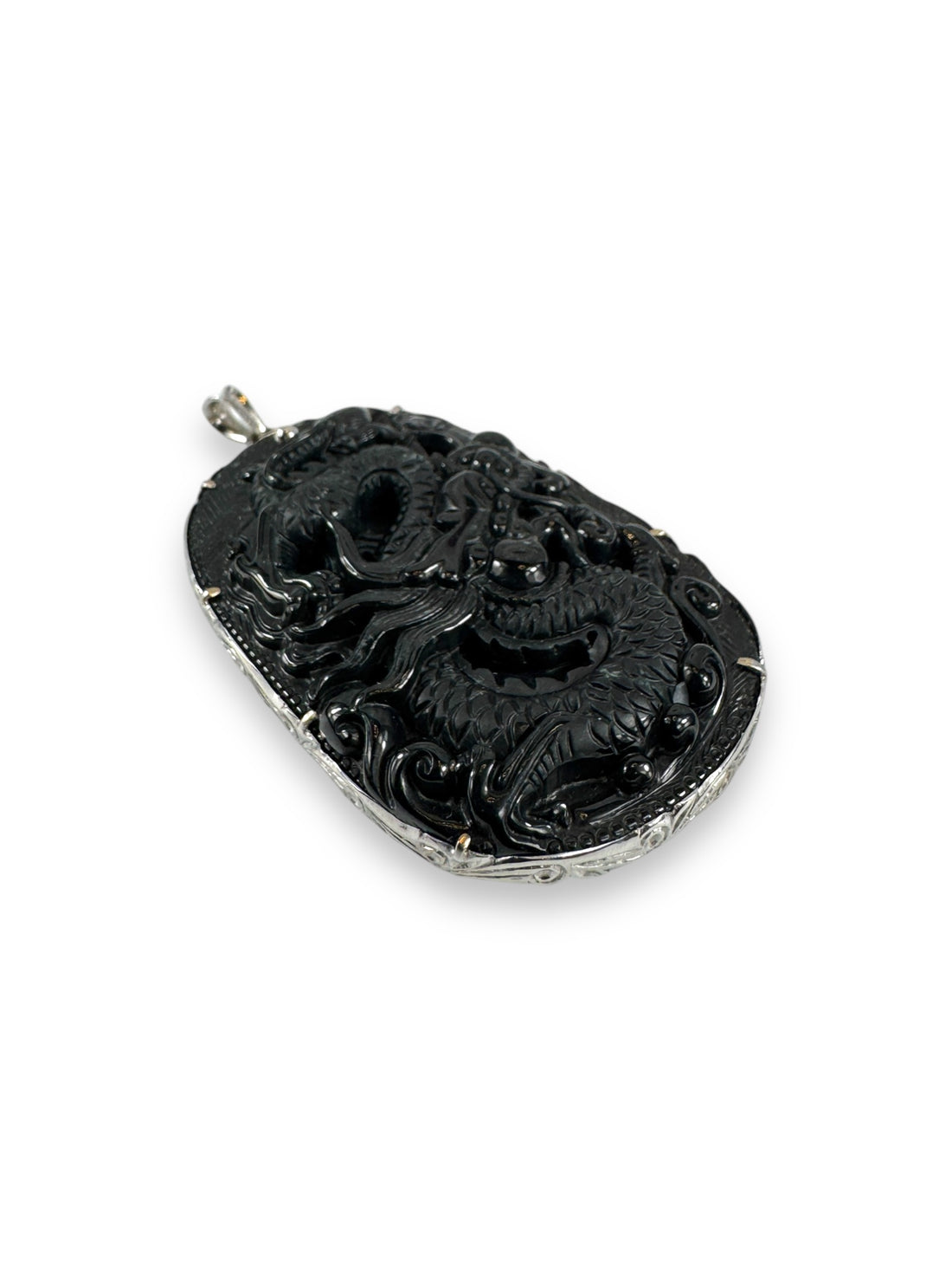 Grade A Black Jade Dragon Pendant