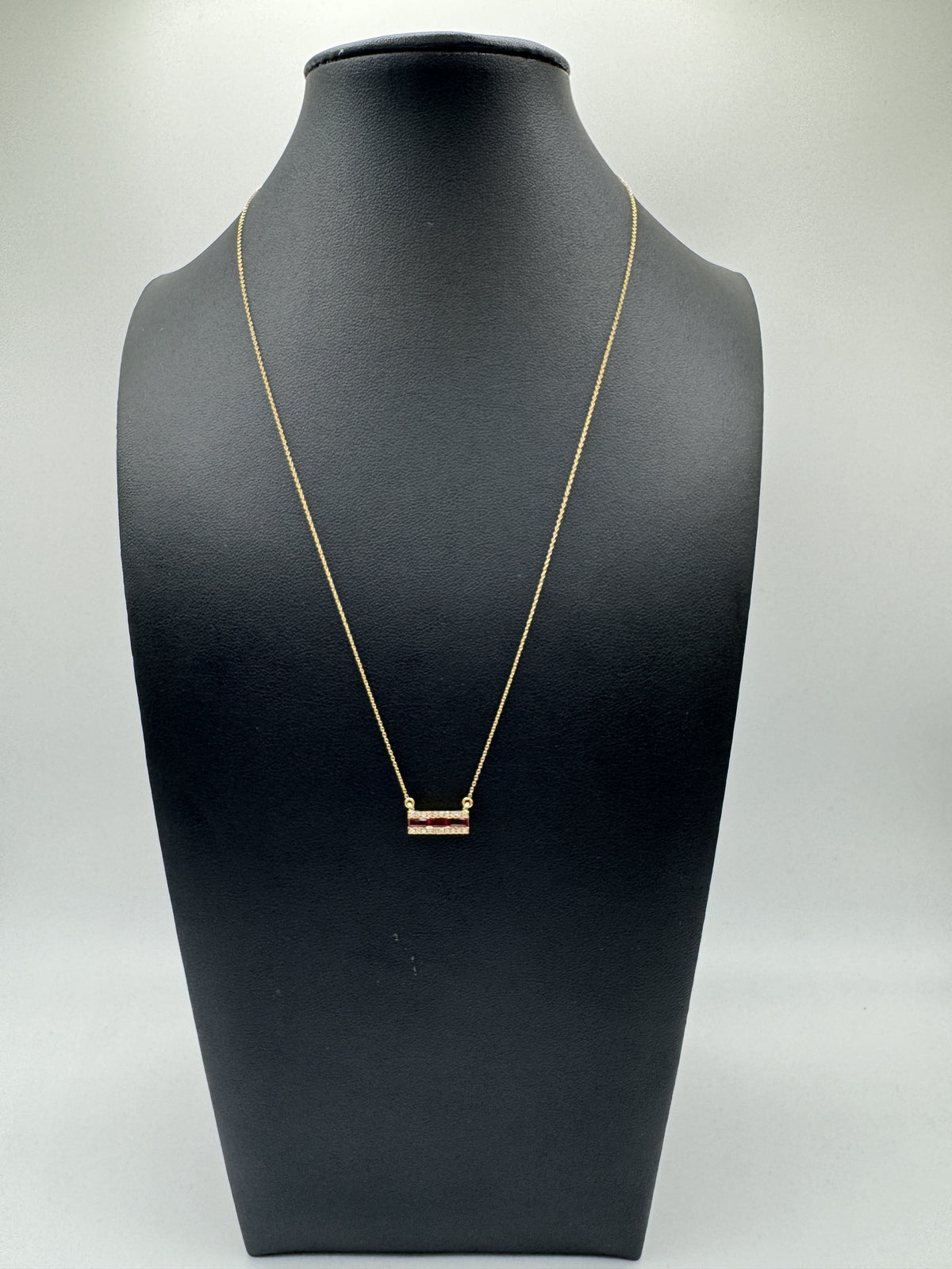 14k Gold Ruby and Diamond Necklace