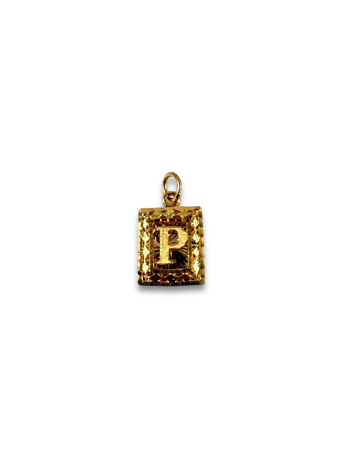 18k Mini Rectangle Letter Pendants