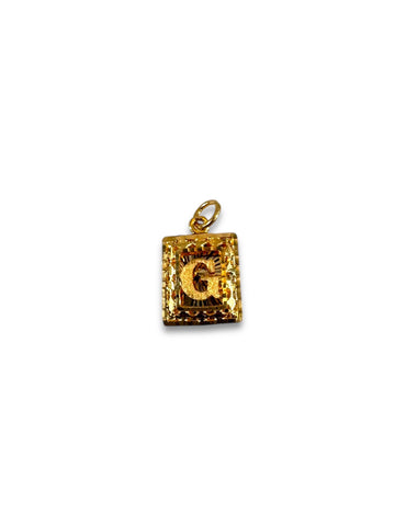 18k Mini Rectangle Letter Pendants