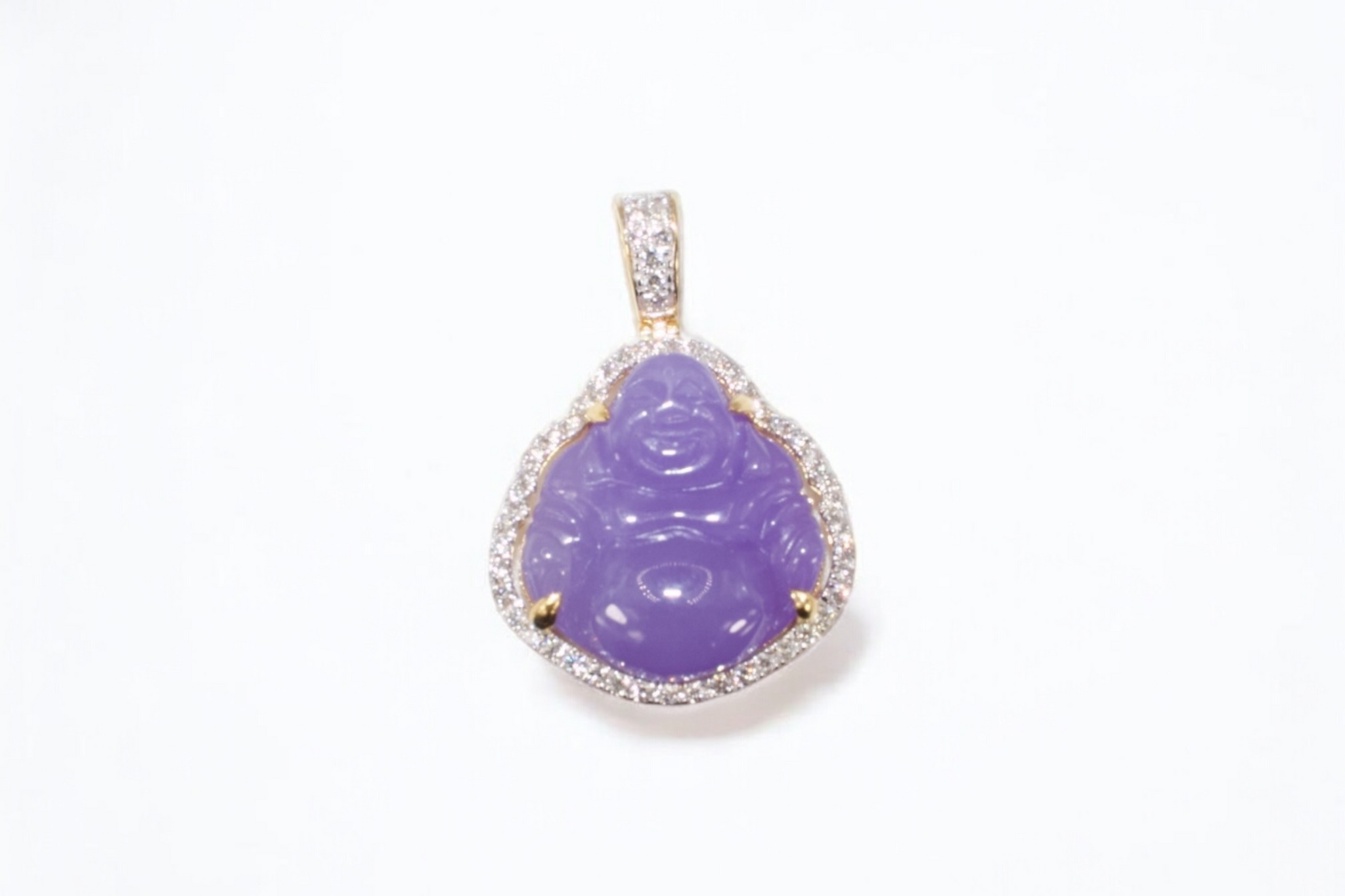 Purple Jade Diamond Buddha Pendant