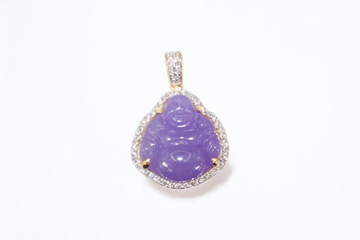 Purple Jade Diamond Buddha Pendant