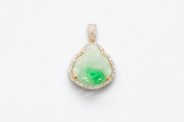 Diamond Green Jade Buddha Pendant