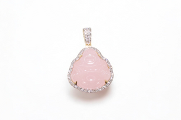 Pink Jade Buddha Diamond Pendant