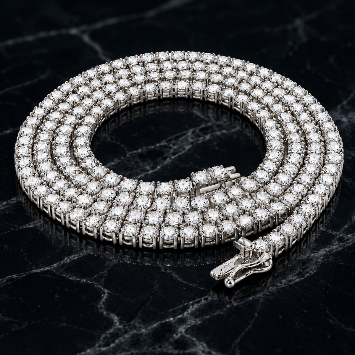 Diamond Tennis Chain White Gold