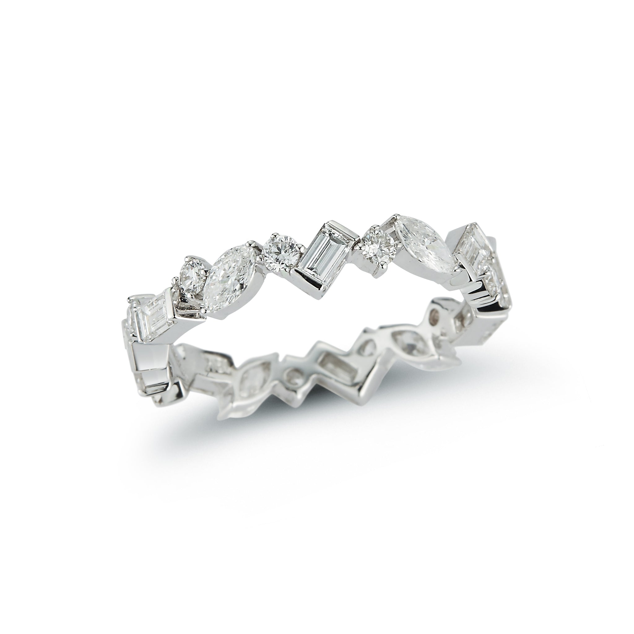 Multi Shape Diamonds Alternating Eternity Band