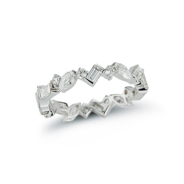 Multi Shape Diamonds Alternating Eternity Band