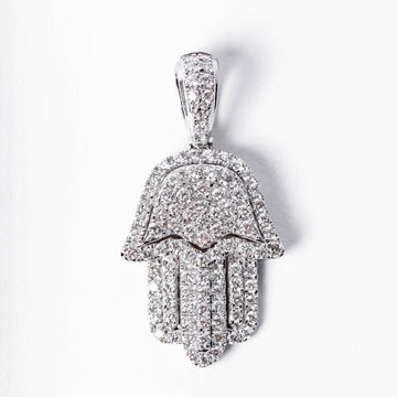 14k White Gold Hamsa